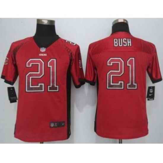 nike youth nfl jerseys san francisco 49ers 21 bush red[Elite drift fashion][bush]